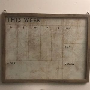 World map wall planner dry erase